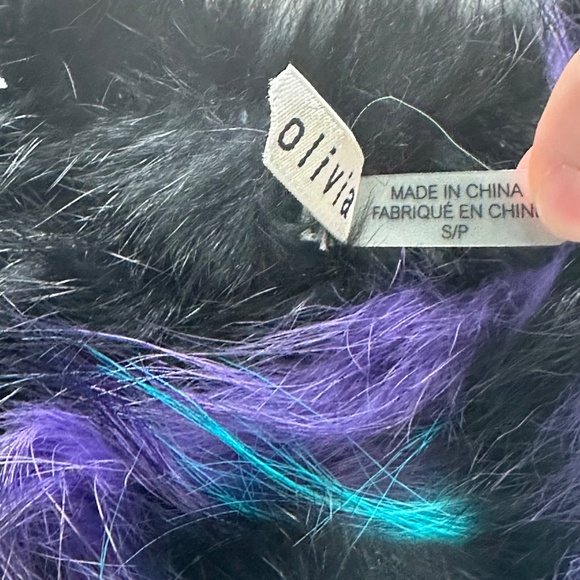 Alice + Olivia FAWN Rainbow Fur Jacket Pride - Size Small - Picture 6 of 11